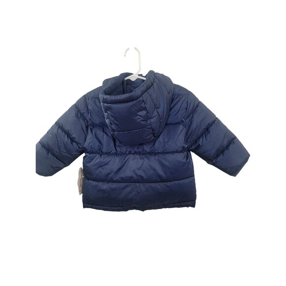 Wonder Nation Baby Boys 18M Bubble Jacket Navy Blue Hooded Coat - Picture 3 of 3
